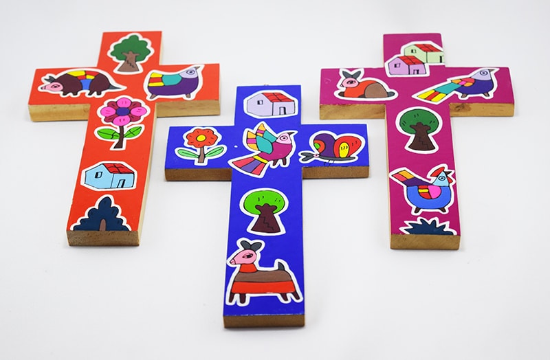 Colorful Life wooden crosses